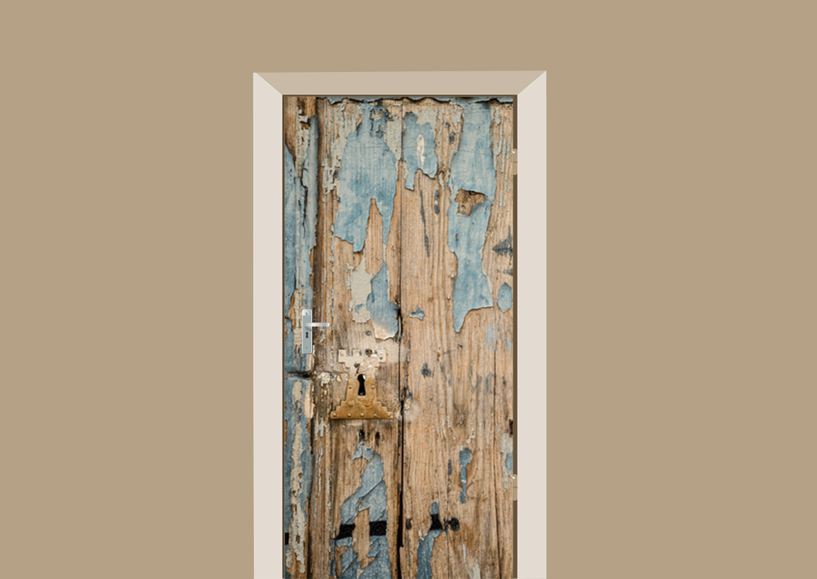 Deursticker oude deur -